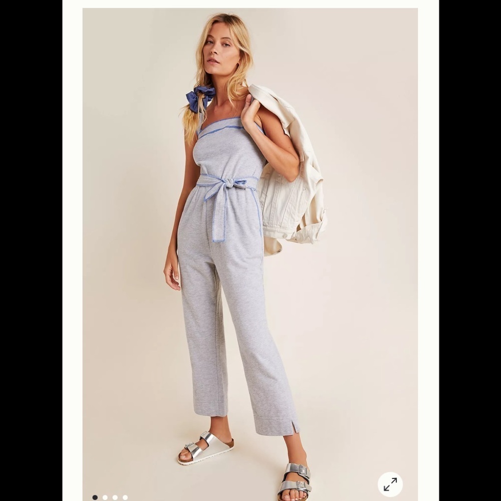 NWOT Anthropologie Madeline Jumpsuit Med grey